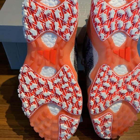 Adidas Codechaos golf shoe, NWT, mens' sz 7, women's 9, never worn, orange grey, - Picture 4 of 11